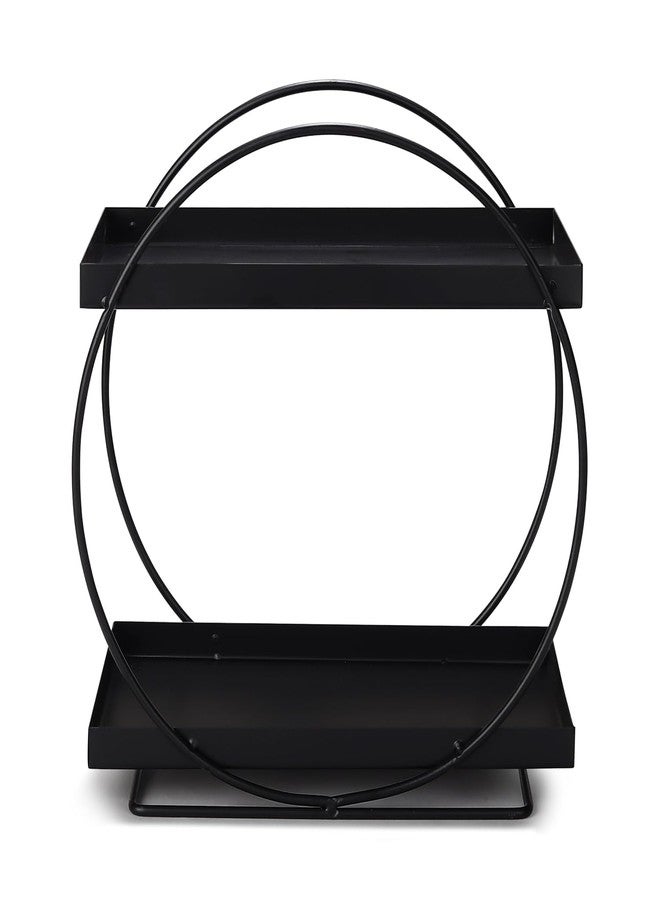 Cri8Hub Round 2-Tier Kit-chen Storage Rack, Metal Spice Organizer Shelf, Kit-chen Pantry Storage Organizer | MultiPurpose Storage Organizer | Kit.chen Racks | Kit-chen Organizer, Black - Image 3